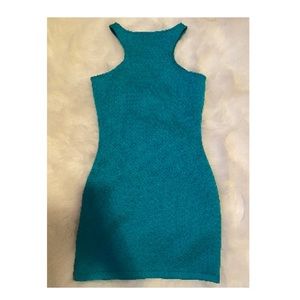 Turquoise Fitted Mini Dress